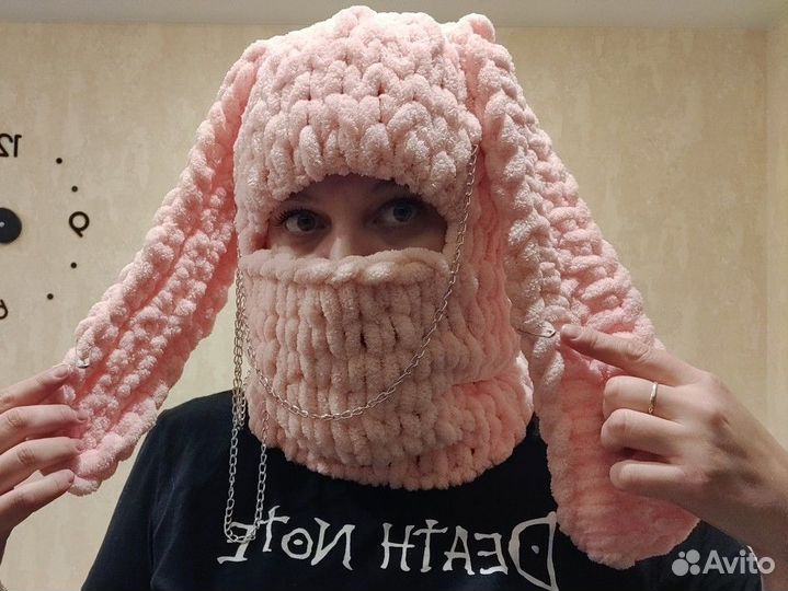 Балаклава вязаная с ушками