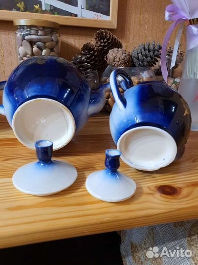 Чайник доливной и заварочный кобальт