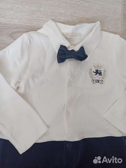 Праздничный боди на мальчика 6-9 мес (новый)