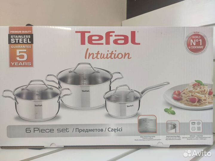 Tefal intuition набор посуды новый