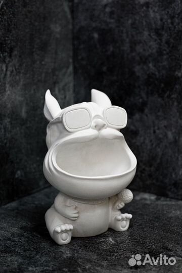 Статуэтка из гипса конфетница пёс