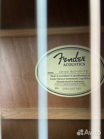 Акустическая гитара Fender CD-60 V2