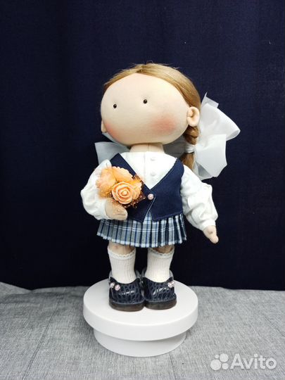 Текстильная кукла ручной работы Школьница