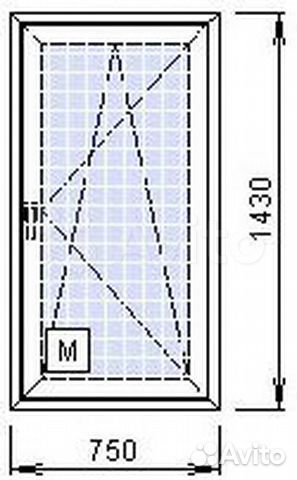 Окно пвх размером 750*1430мм