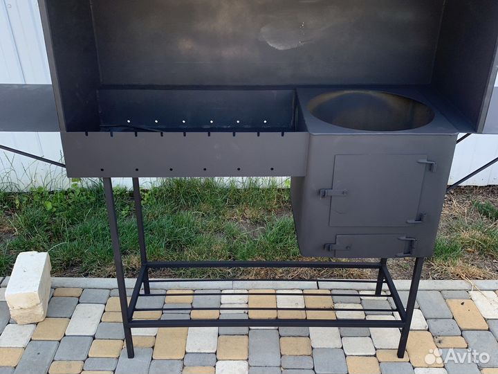 Мангал с печкой и крышей