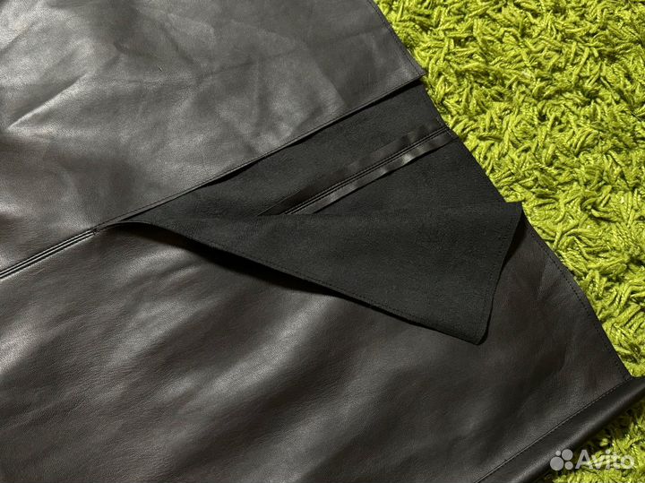 Юбка миди карандаш, с разрезом, из экокожи