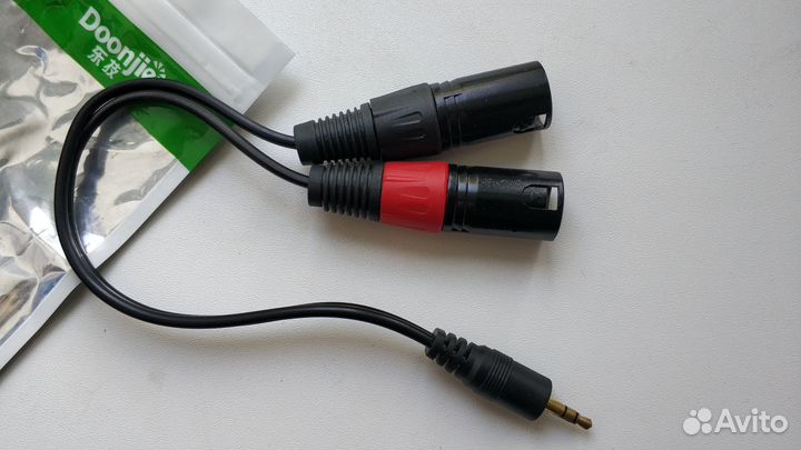 Новый Аудио кабель Jack 3.5мм - 2 XLR