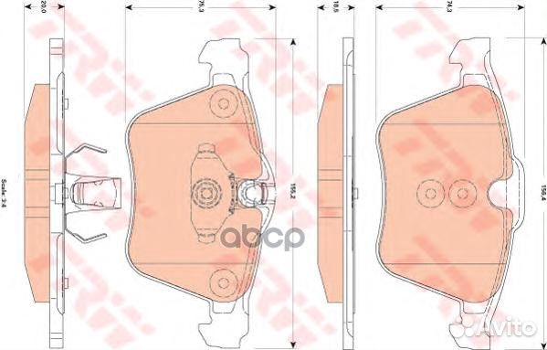 Колодки тормозные дисковые перед GDB1835 TRW