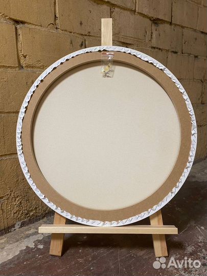 Круглый белый грунтованный холст диаметр 60 см