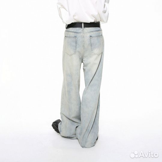 Джинсы Выбеленные с эффектом варки (Светло-голубые