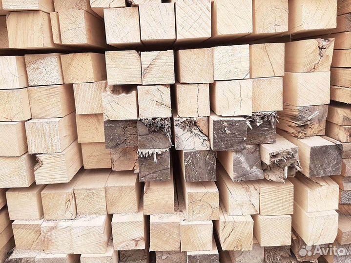 Брус обрезной 100х100х6000 из осины 2 сорт ГОСТ