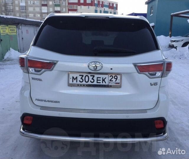 Защита бампера toyota highlander 13-н.в