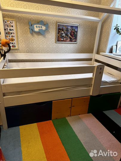 Детская кровать с матрасом бу