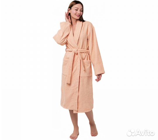 Халат махровый Home One, размер 46, персиковый