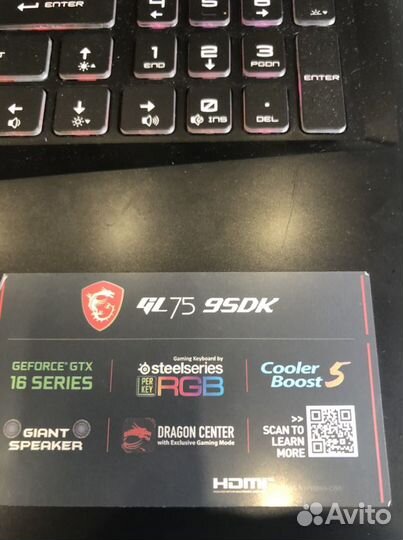 MSI gl 75 95dk игровой ноутбук