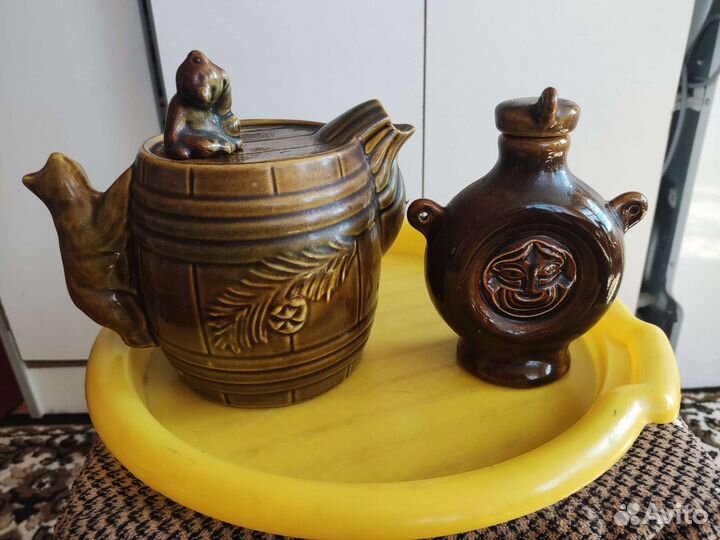 Посуда СССР (Пивная кружка 2 шт. Фляжка и бочонок)