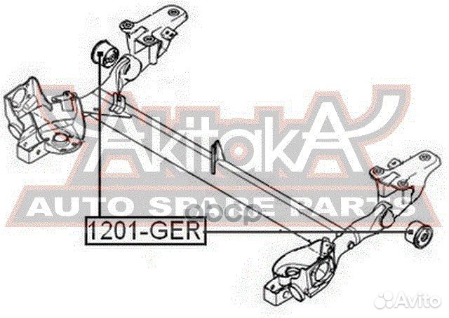 Сайлентблок задней балки 1201-GER asva