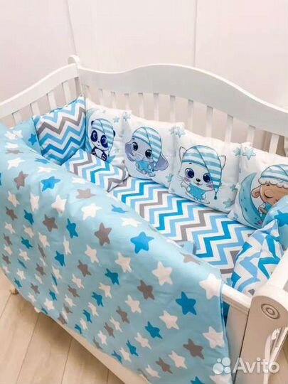 Бортики в кроватку комплект