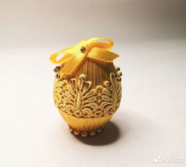 Декоративное яйцо желтое декоративное украшение