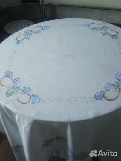 Скатерть винтажная ручная вышивка мерешка