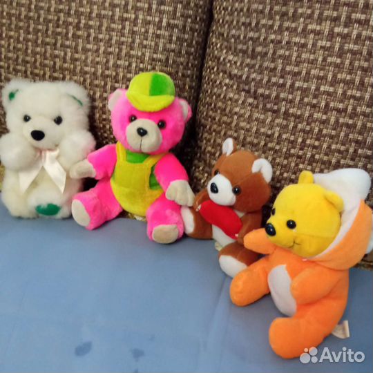 Мягкие игрушки зайцы рыбы тигры Винни пух