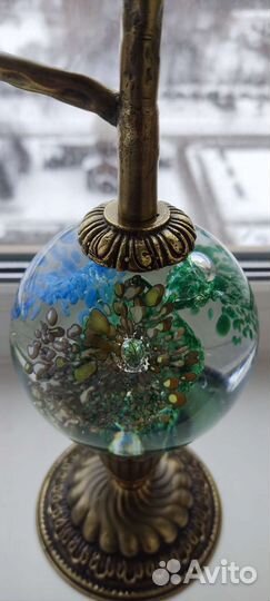 Подсвечник из бронзы и хрусталя