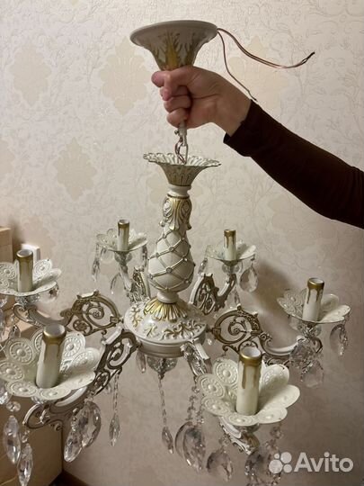Люстра потолочная хрустальная новая