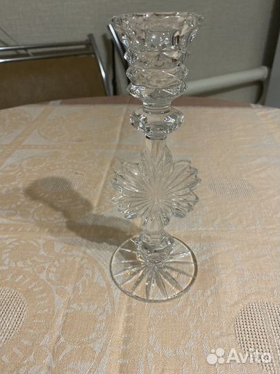 Хрусталь СССР подсвечник лебеди бокалы