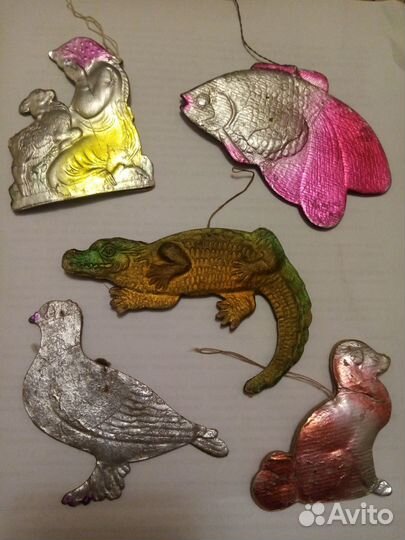 Набор ёлочных картонажных игрушек СССР