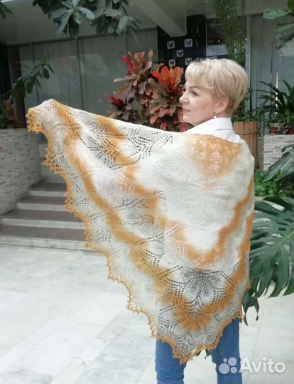 Шаль 100 шерсть