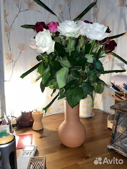 Ваза из красной глины хендмейд