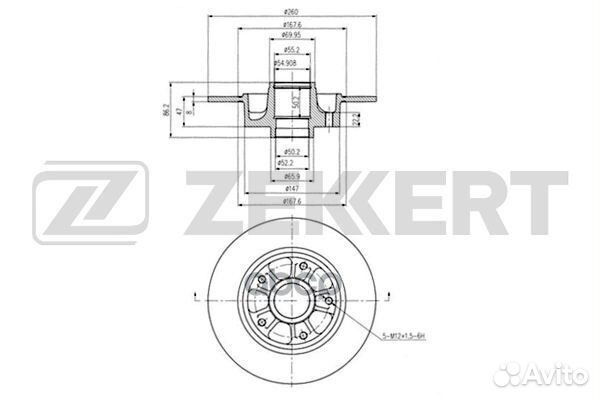 Диск торм. зад. Renault Megane III 08- bs-5877