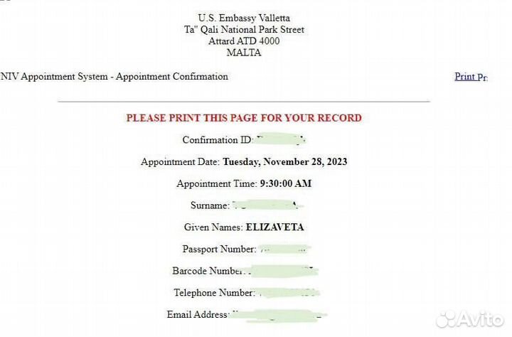 Виза в США бот