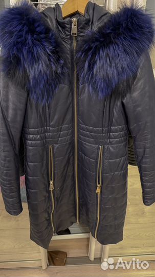 Пальто женское зимнее с натуральным мехом