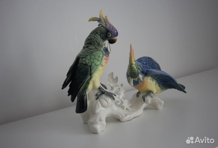 Фарфоровая статуэтка Попугаи Какаду Карл Енс