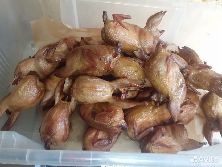 Перепела копченые и перепелиные яйца копченые