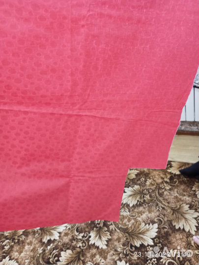 Отрез ткани,плотная, цвет коралл. СССР