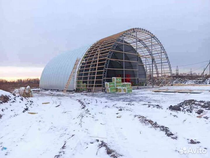 Каркасный ангар / Арочный ангар (10м x 5м x 45м)