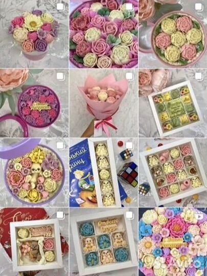Шоколадные букеты, цветы, конфеты