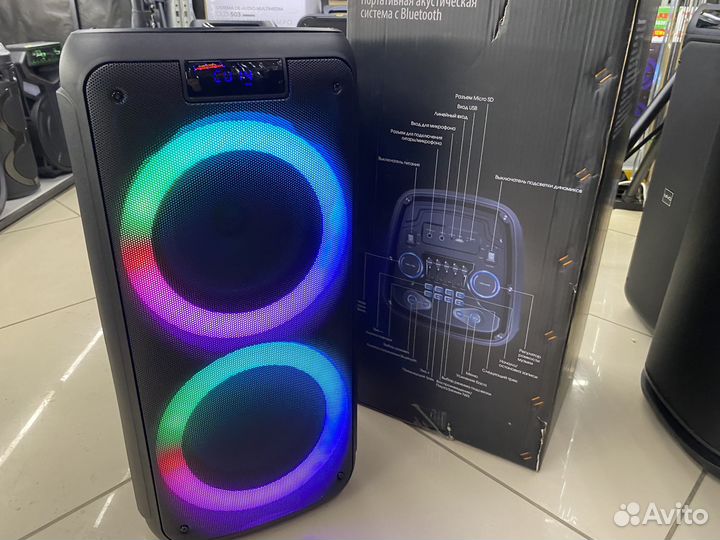 Колонка Ritmix SP-935B 120вт с подсветкой и блютуз