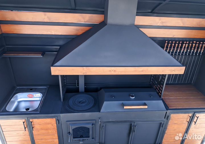 Мангал 6 мм, мангальная зона, казан, гриль,барбекю