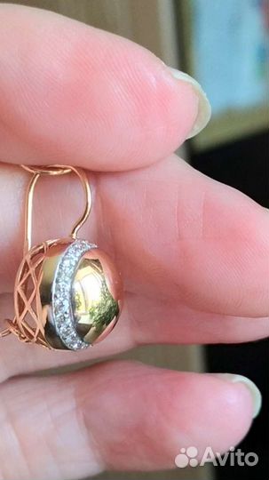 Золотые серьги шары, 585