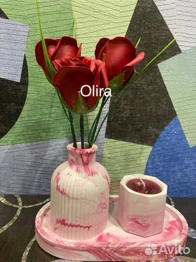 Мыло ручной работы,наборы из гипса,мыльные розы