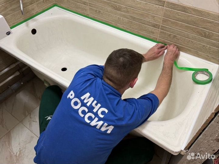 Реставрация ванн жидким акрилом, литьевым мрамором