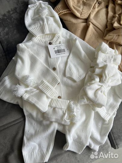 Новый Конверт на выписку вязаный новорожденного