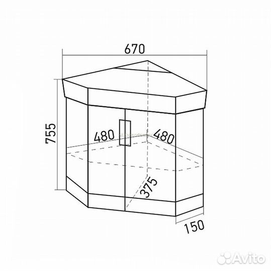 Тумба для ванной Mixline Кварц-67 напольная, угловая серая под ум. Quartz-50 (540986)