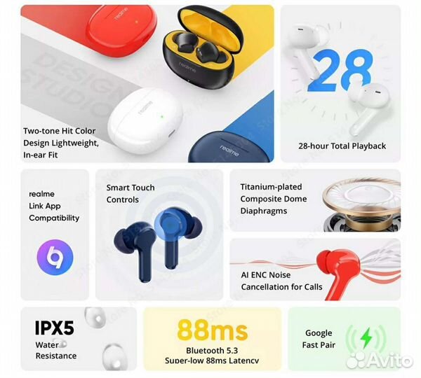 Беспроводные наушники realme