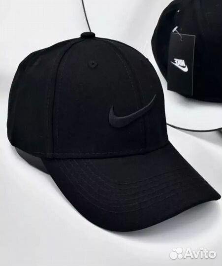 Кепка бейсболка nike черная на чёрном фоне летняя