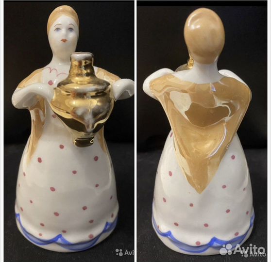 Фарфоровая статуэтка СССР девушка с самоваром