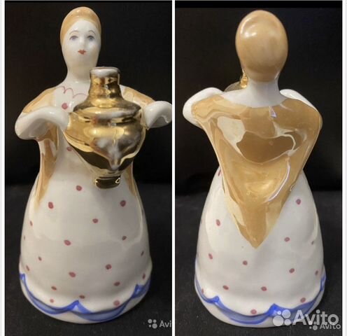 Фарфоровая статуэтка СССР девушка с самоваром